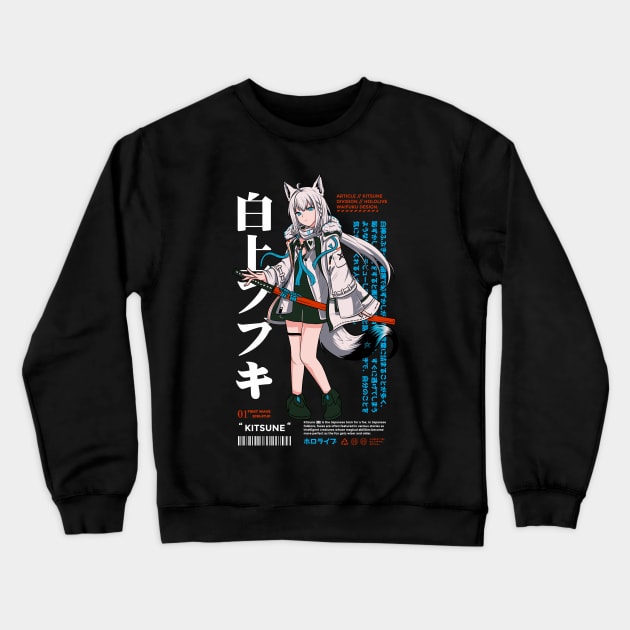 Hololive Japan Shirakami Fubuki - Kitsune Crewneck Sweatshirt by Waifuku Merch